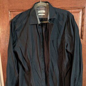 Van Heusen Originals Slim Fit Mens Navy Dress Shirt - Large 16/16.5